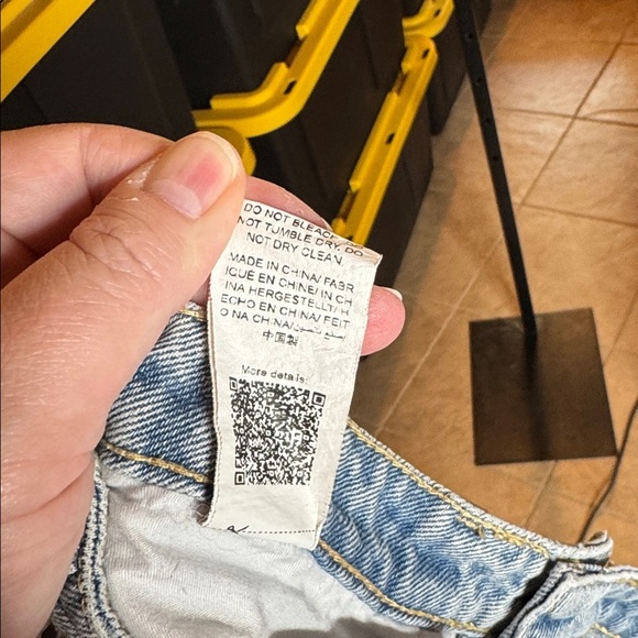 SHEIN EZwear Ripped Cutout Wide Leg Jeans Size 6 Light Wash Y2K Streetwear Denim - Picture 16 of 16